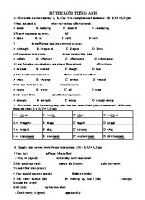 Đề thi môn Tiếng Anh Lớp 8